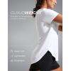 imageCRZ YOGA Cloudweight Workout Tops for Women Lightweight Athletic Short Sleeve Shirts Gym Running Side Slit TShirtsWhite
