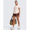 imageCRZ YOGA Cloudweight Workout Tops for Women Lightweight Athletic Short Sleeve Shirts Gym Running Side Slit TShirtsWhite Opal
