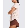 imageCRZ YOGA Cloudweight Workout Tops for Women Lightweight Athletic Short Sleeve Shirts Gym Running Side Slit TShirtsWhite Opal