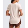 imageCRZ YOGA Cloudweight Workout Tops for Women Lightweight Athletic Short Sleeve Shirts Gym Running Side Slit TShirtsWhite Opal