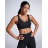 imageCRZ YOGA Womens Butterbreeze Criss Cross Back Sports Bra  V Neck Adjustable Straps Padded Wireless Workout Training Crop TopBlack