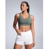 imageCRZ YOGA Womens Butterbreeze Criss Cross Back Sports Bra  V Neck Adjustable Straps Padded Wireless Workout Training Crop TopGrey Sage