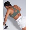 imageCRZ YOGA Womens Butterbreeze Criss Cross Back Sports Bra  V Neck Adjustable Straps Padded Wireless Workout Training Crop TopGrey Sage