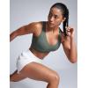 imageCRZ YOGA Womens Butterbreeze Criss Cross Back Sports Bra  V Neck Adjustable Straps Padded Wireless Workout Training Crop TopGrey Sage