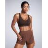 imageCRZ YOGA Womens Butterbreeze Criss Cross Back Sports Bra  V Neck Adjustable Straps Padded Wireless Workout Training Crop TopHot Fudge Brown