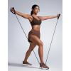 imageCRZ YOGA Womens Butterbreeze Criss Cross Back Sports Bra  V Neck Adjustable Straps Padded Wireless Workout Training Crop TopHot Fudge Brown