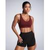 imageCRZ YOGA Womens Butterbreeze Criss Cross Back Sports Bra  V Neck Adjustable Straps Padded Wireless Workout Training Crop TopRed Merlot