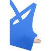 imageCRZ YOGA Womens Butterbreeze Criss Cross Back Sports Bra  V Neck Adjustable Straps Padded Wireless Workout Training Crop TopSparkle Blue