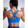 imageCRZ YOGA Womens Butterbreeze Criss Cross Back Sports Bra  V Neck Adjustable Straps Padded Wireless Workout Training Crop TopSparkle Blue