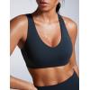 imageCRZ YOGA Womens Butterbreeze Criss Cross Back Sports Bra  V Neck Adjustable Straps Padded Wireless Workout Training Crop TopTrue Navy