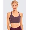 imageCRZ YOGA Womens Strappy Sports Bras Fitness Workout Padded Yoga Top Criss Cross Back CamiArctic Plum