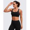 imageCRZ YOGA Womens Strappy Sports Bras Fitness Workout Padded Yoga Top Criss Cross Back CamiBlack