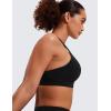 imageCRZ YOGA Womens Strappy Sports Bras Fitness Workout Padded Yoga Top Criss Cross Back CamiBlack