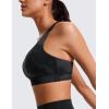 imageCRZ YOGA Womens Strappy Sports Bras Fitness Workout Padded Yoga Top Criss Cross Back CamiBlack Tie Dye Flowers