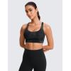 imageCRZ YOGA Womens Strappy Sports Bras Fitness Workout Padded Yoga Top Criss Cross Back CamiBlack Tie Dye Flowers
