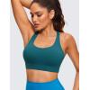 imageCRZ YOGA Womens Strappy Sports Bras Fitness Workout Padded Yoga Top Criss Cross Back CamiBorealis Green
