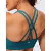 imageCRZ YOGA Womens Strappy Sports Bras Fitness Workout Padded Yoga Top Criss Cross Back CamiBorealis Green