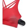 imageCRZ YOGA Womens Strappy Sports Bras Fitness Workout Padded Yoga Top Criss Cross Back CamiCrimson