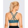 imageCRZ YOGA Womens Strappy Sports Bras Fitness Workout Padded Yoga Top Criss Cross Back CamiFaux Leather Leopard Paris Green