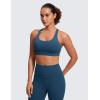 imageCRZ YOGA Womens Strappy Sports Bras Fitness Workout Padded Yoga Top Criss Cross Back CamiFrench Navy