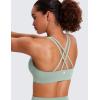 imageCRZ YOGA Womens Strappy Sports Bras Fitness Workout Padded Yoga Top Criss Cross Back CamiGreen Palm Court