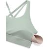 imageCRZ YOGA Womens Strappy Sports Bras Fitness Workout Padded Yoga Top Criss Cross Back CamiGreen Palm Court