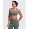 imageCRZ YOGA Womens Strappy Sports Bras Fitness Workout Padded Yoga Top Criss Cross Back CamiGrey Sage
