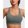 imageCRZ YOGA Womens Strappy Sports Bras Fitness Workout Padded Yoga Top Criss Cross Back CamiGrey Sage