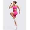 imageCRZ YOGA Womens Strappy Sports Bras Fitness Workout Padded Yoga Top Criss Cross Back CamiHibiscus Purple
