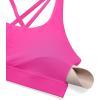 imageCRZ YOGA Womens Strappy Sports Bras Fitness Workout Padded Yoga Top Criss Cross Back CamiHibiscus Purple