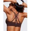 imageCRZ YOGA Womens Strappy Sports Bras Fitness Workout Padded Yoga Top Criss Cross Back CamiHot Fudge Brown
