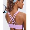 imageCRZ YOGA Womens Strappy Sports Bras Fitness Workout Padded Yoga Top Criss Cross Back CamiLilac