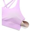 imageCRZ YOGA Womens Strappy Sports Bras Fitness Workout Padded Yoga Top Criss Cross Back CamiLilac