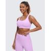 imageCRZ YOGA Womens Strappy Sports Bras Fitness Workout Padded Yoga Top Criss Cross Back CamiLilac