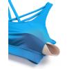 imageCRZ YOGA Womens Strappy Sports Bras Fitness Workout Padded Yoga Top Criss Cross Back CamiMadagascar Blue