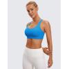 imageCRZ YOGA Womens Strappy Sports Bras Fitness Workout Padded Yoga Top Criss Cross Back CamiMadagascar Blue
