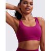imageCRZ YOGA Womens Strappy Sports Bras Fitness Workout Padded Yoga Top Criss Cross Back CamiMagenta Purple