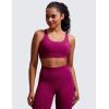 imageCRZ YOGA Womens Strappy Sports Bras Fitness Workout Padded Yoga Top Criss Cross Back CamiMagenta Purple