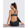 imageCRZ YOGA Womens Strappy Sports Bras Fitness Workout Padded Yoga Top Criss Cross Back CamiMelanite