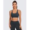 imageCRZ YOGA Womens Strappy Sports Bras Fitness Workout Padded Yoga Top Criss Cross Back CamiMelanite