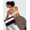 imageCRZ YOGA Womens Strappy Sports Bras Fitness Workout Padded Yoga Top Criss Cross Back CamiMojave Tan