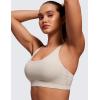 imageCRZ YOGA Womens Strappy Sports Bras Fitness Workout Padded Yoga Top Criss Cross Back CamiMojave Tan