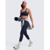 imageCRZ YOGA Womens Strappy Sports Bras Fitness Workout Padded Yoga Top Criss Cross Back CamiNavy