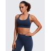 imageCRZ YOGA Womens Strappy Sports Bras Fitness Workout Padded Yoga Top Criss Cross Back CamiNavy