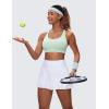 imageCRZ YOGA Womens Strappy Sports Bras Fitness Workout Padded Yoga Top Criss Cross Back CamiPale Straw Green