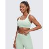 imageCRZ YOGA Womens Strappy Sports Bras Fitness Workout Padded Yoga Top Criss Cross Back CamiPale Straw Green