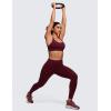 imageCRZ YOGA Womens Strappy Sports Bras Fitness Workout Padded Yoga Top Criss Cross Back CamiRed Merlot