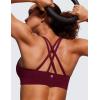 imageCRZ YOGA Womens Strappy Sports Bras Fitness Workout Padded Yoga Top Criss Cross Back CamiRed Merlot