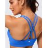 imageCRZ YOGA Womens Strappy Sports Bras Fitness Workout Padded Yoga Top Criss Cross Back CamiSparkle Blue