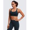 imageCRZ YOGA Womens Strappy Sports Bras Fitness Workout Padded Yoga Top Criss Cross Back CamiTrue Navy